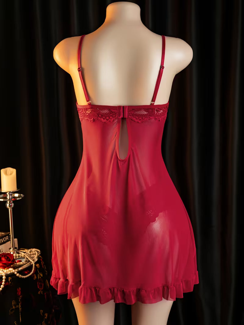 Midnight Lace Babydoll Set