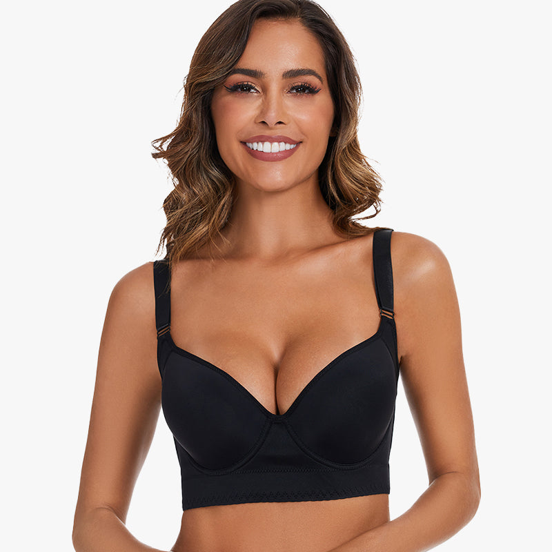 Full-Coverage Back Smoothing Bra-Black (2 Pack)