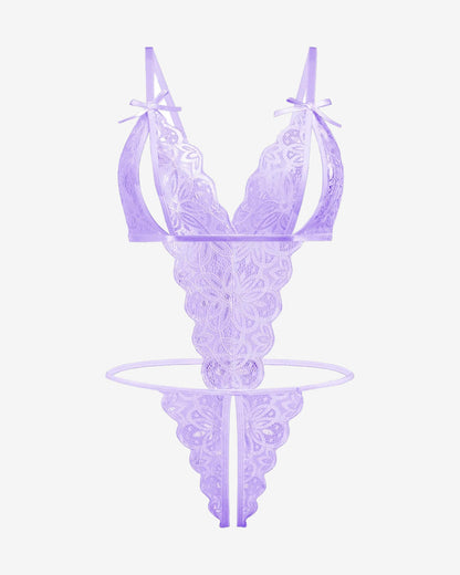 Lace Bodysuit Deep V Teddy