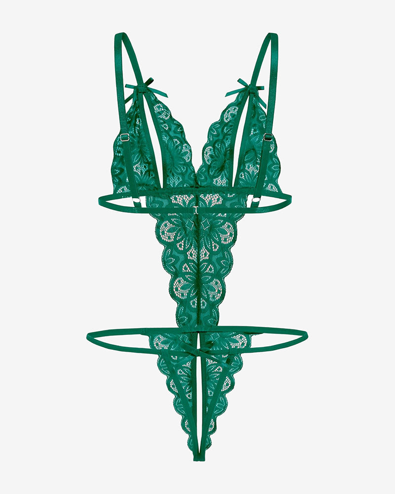 Lace Bodysuit Deep V Teddy