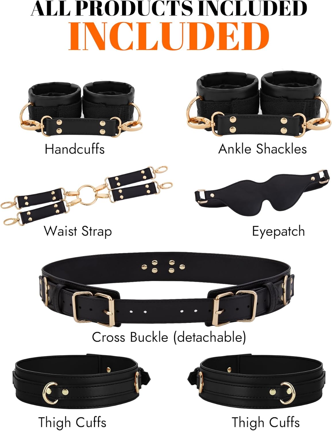 FancyStar™ Leather Bondage 9PCS Set with Belts and Cuffs