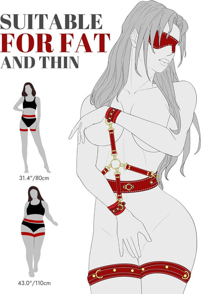 FancyStar™ Leather Bondage 9PCS Set with Belts and Cuffs