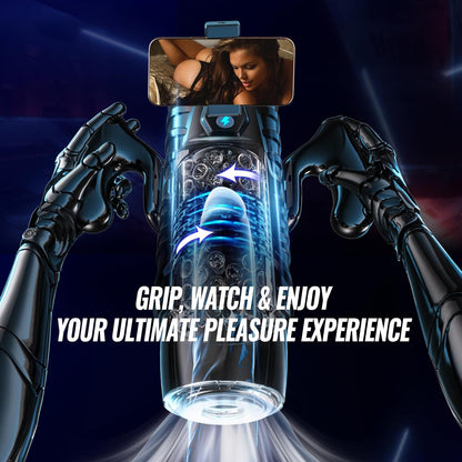 SUPTRUCK™ Magnus Male Masturbator with Handle, Phone Holder 🔥 Toy 7 Thrusting & Rotating Modes, Suction Base Stroker, Hands-Free LCD Display