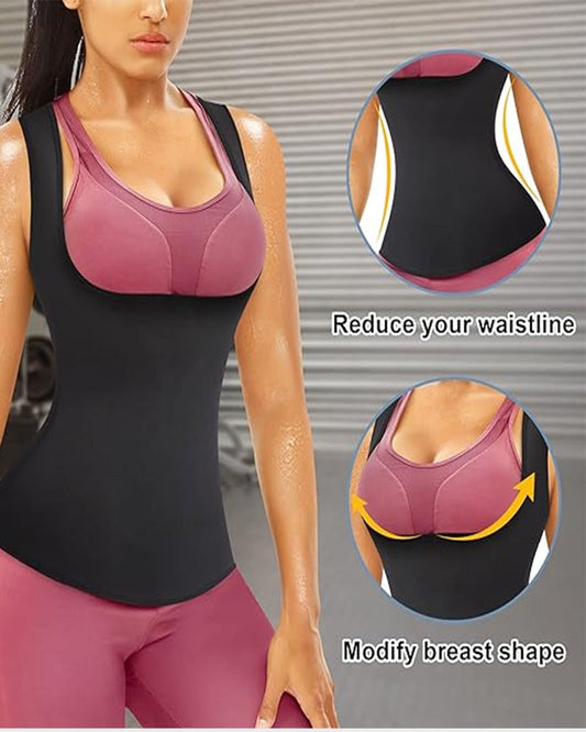 Sweat Shaper Women's Premium Workout Tank Top Slimming Polymer Sauna Vest