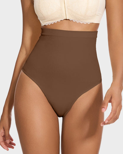 High Waist Tummy Control Shaping Thong Panty (2 Pack)