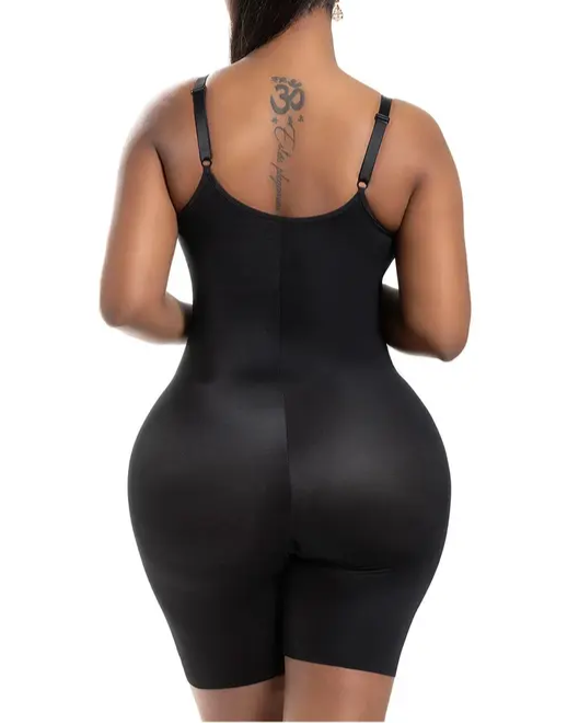 Comfy Tummy Control Shapewear Bodysuit Mid Thigh With Built-In Bra