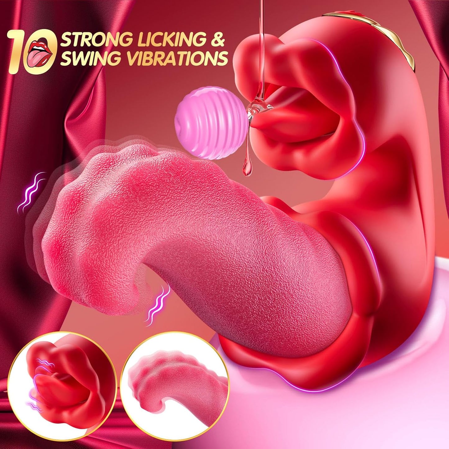 LICKORA X10 Suptruck 4-in-1 Tongue Rose Kiwinet Vibrator