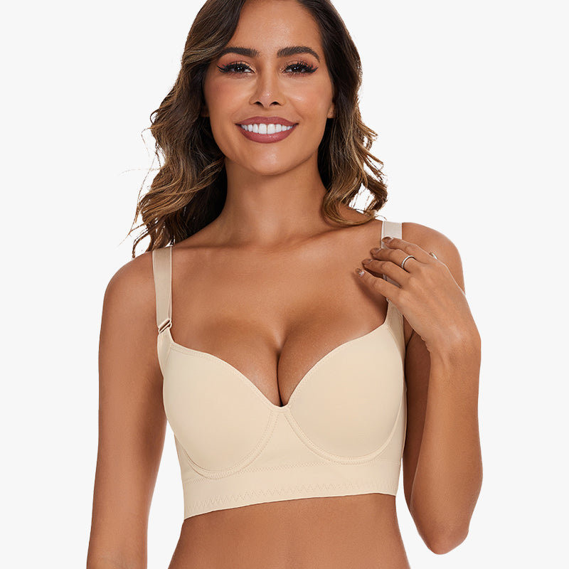 Full-Coverage Back Smoothing Bra-Beige (2 Pack)