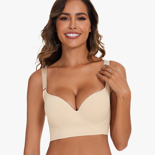 Full-Coverage Back Smoothing Bra-Beige