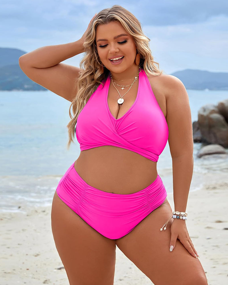 🔥NEW🔥Tummy Control Bathing Suits Modest High Waisted Bikini Sets