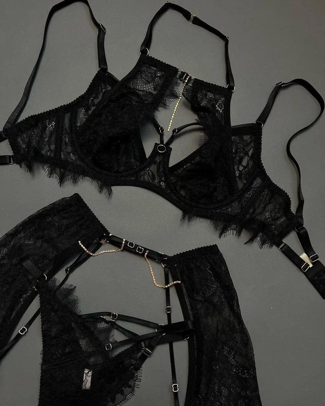 FancyStar™ Widow Lace Lingerie Set