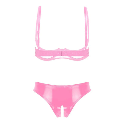 💥 SUMMER HOLIDAY 70% OFF 🔥 FancyStar™ GLOSSY Leather Underwire Set