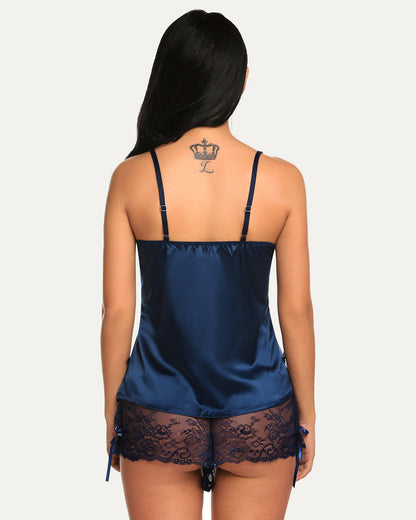Lace Cami and Shorts Satin Sets