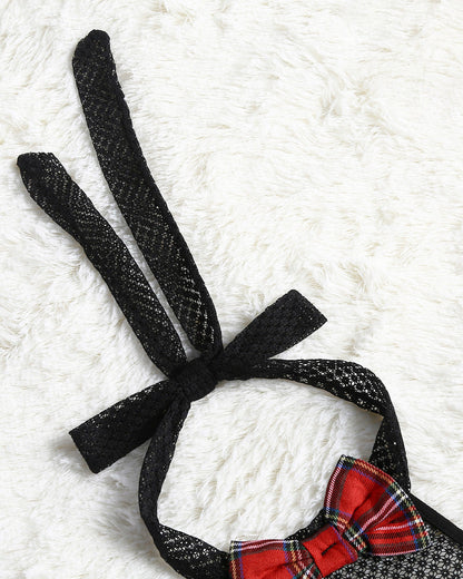 VYNTRA Snap Crotch Bodysuit and Mini Skirt