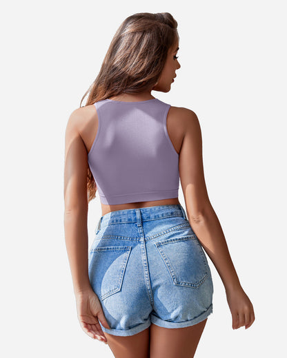 Fishnet Top Cut Out Crop Tank Top
