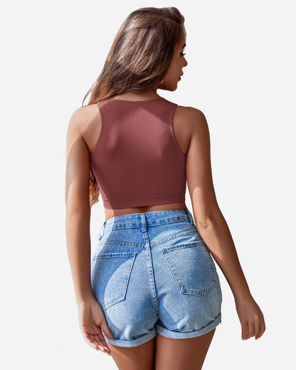 Fishnet Top Cut Out Crop Tank Top