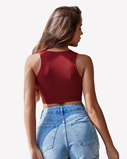 Fishnet Top Cut Out Crop Tank Top