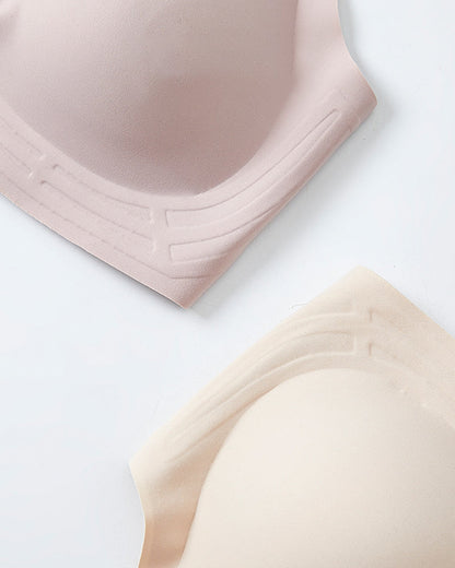 Women's V-neck Seamless Breathable Push-up Vest Bra  with Two Removable Shaping Pads