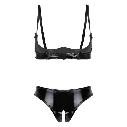 💥 SUMMER HOLIDAY 70% OFF 🔥 FancyStar™ GLOSSY Leather Underwire Set