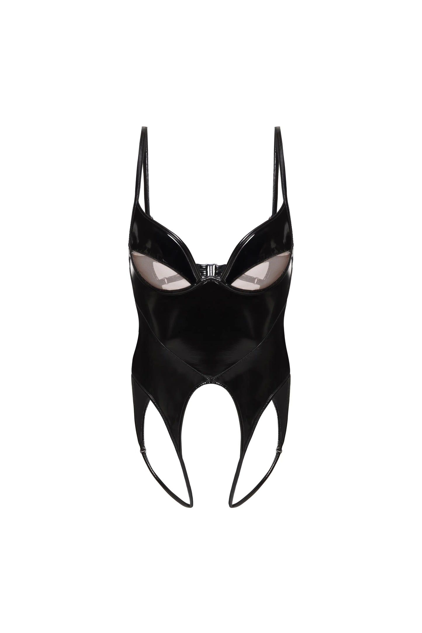AURELIA Blake Lacquer Crotchless Bodysuit