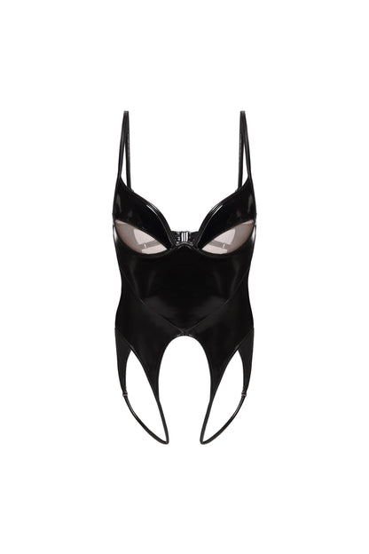 AURELIA Blake Lacquer Crotchless Bodysuit