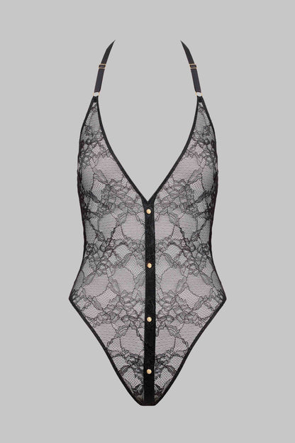 Magnetic Lace Thong Bodysuit
