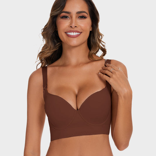 Push-Up Back Smoothing Bra- Black+Brown (2 Pack)