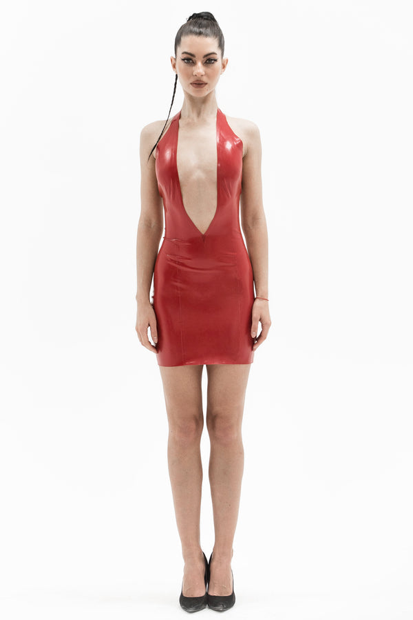 FancyStar® Obsidian Open-Back Latex Dress