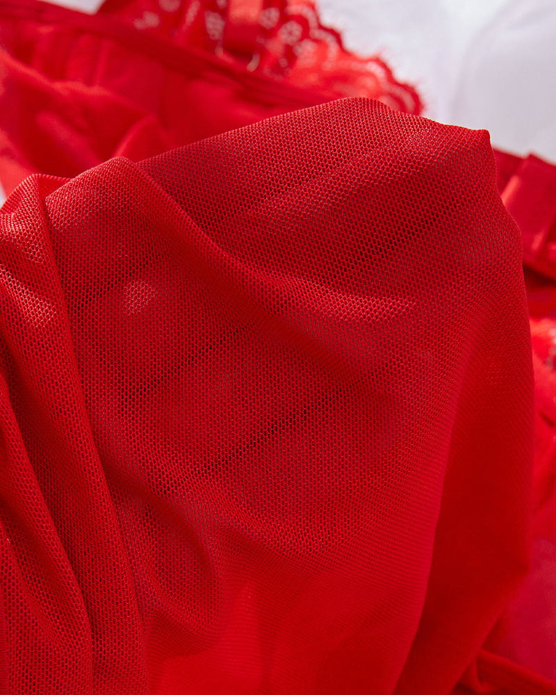 Sexy Lace See-through Mesh Slip Nightgown