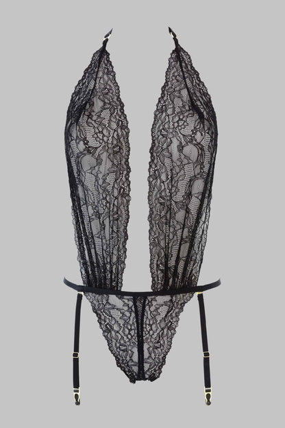 Floral Lace Thong Bodysuit