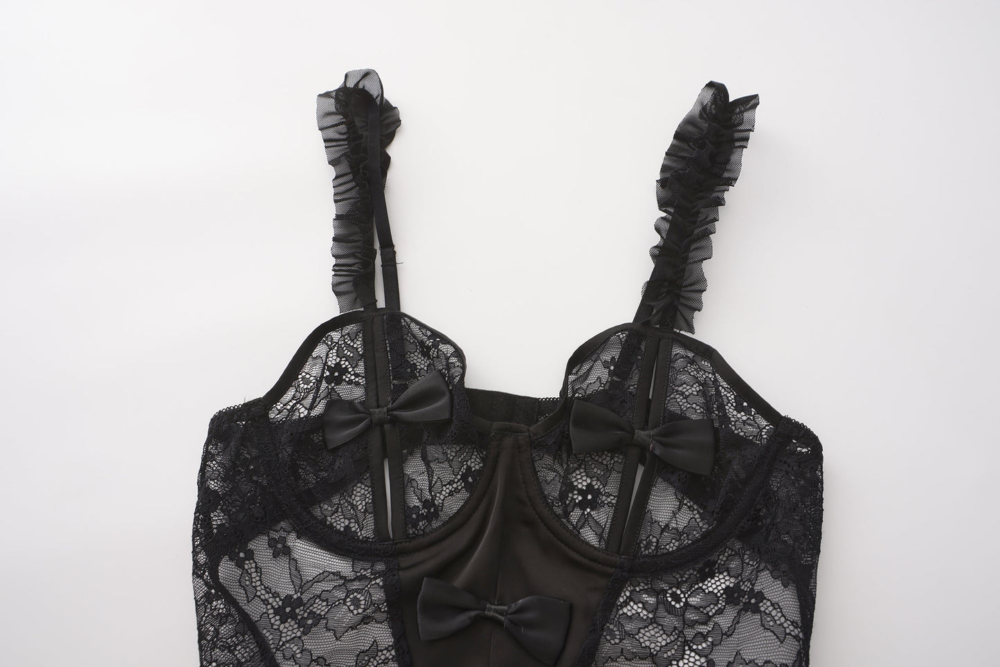 STANY Ruffle Crotchless Bodysuit