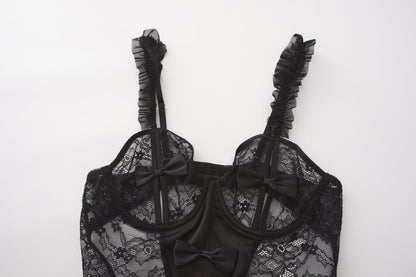 STANY Ruffle Crotchless Bodysuit