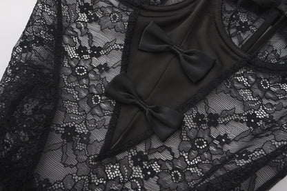 STANY Ruffle Crotchless Bodysuit