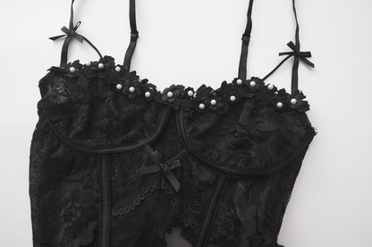 SYNIA Corset with Crotchless String Set