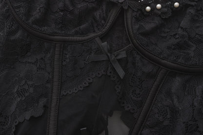 SYNIA Corset with Crotchless String Set