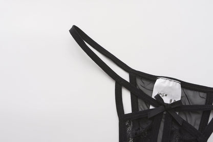 SYNIA Corset with Crotchless String Set