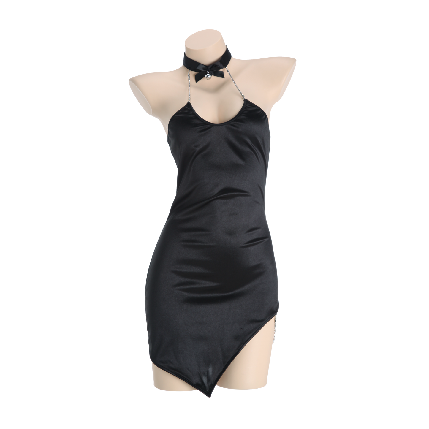 GYNSA Shimmering Satin with Chain Bodysuit