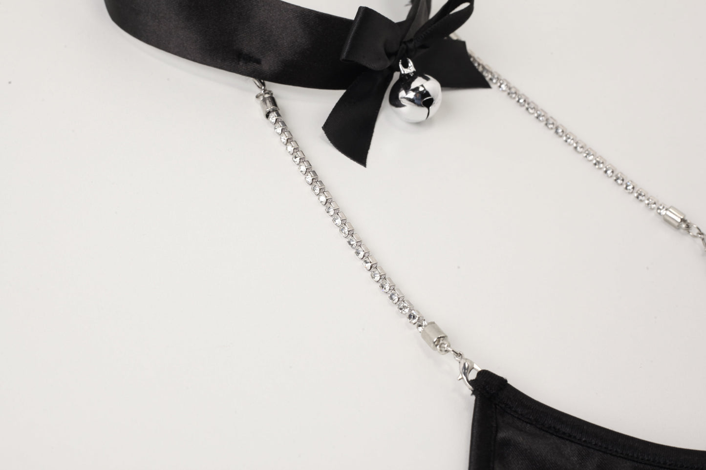 GYNSA Shimmering Satin with Chain Bodysuit