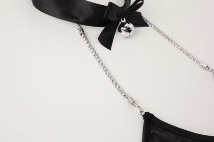 GYNSA Shimmering Satin with Chain Bodysuit