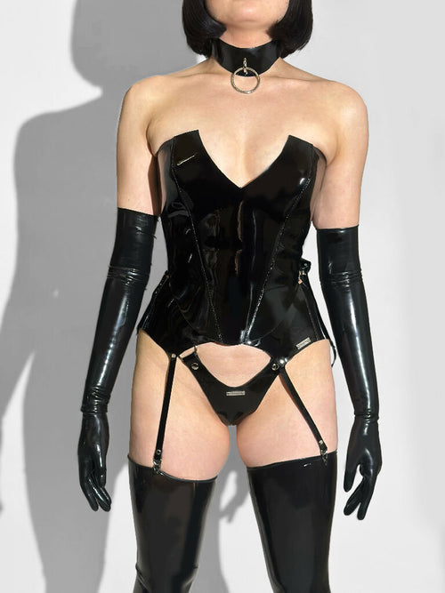 FancyStar® Amoja Noir Leather Corset