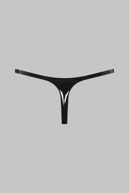 Black Latex Mini Thong