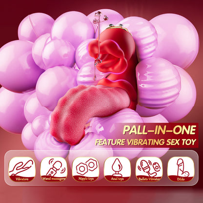 LICKORA X10 Suptruck 4-in-1 Tongue Rose Kiwinet Vibrator