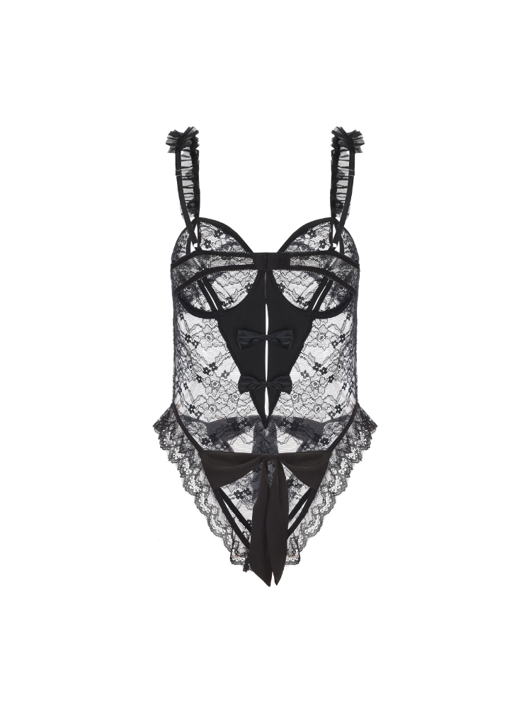 STANY Ruffle Crotchless Bodysuit