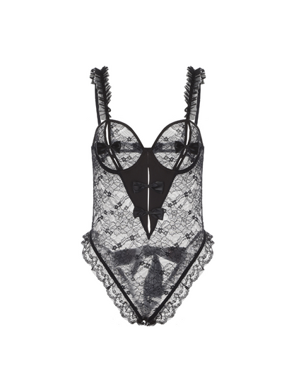 STANY Ruffle Crotchless Bodysuit