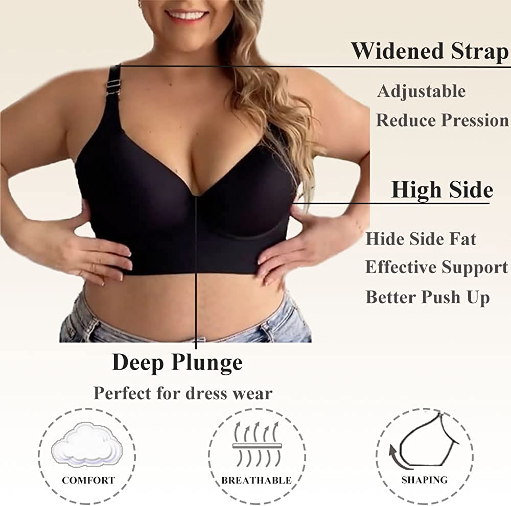 Push-Up Back Smoothing Bra-Brown+Beige (2 PACK）