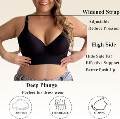 Push-Up Back Smoothing Bra-Brown+Beige (2 PACK）