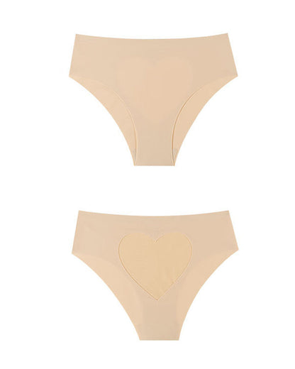 Sheer Mesh Sexy Heart-shaped Cutout Stretchy Seamless Panties