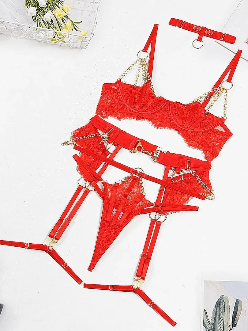 LUCIFER Fire Chain Lingeries Set