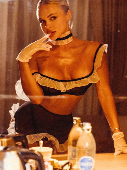 FRENCH Maid Ruffed Costume