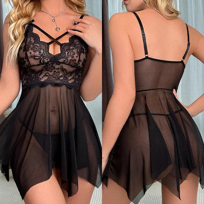 Black Lingerie Set & Nightgown